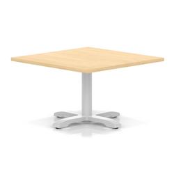 1000mm Square Coffee Table Maple H:495 White Leg Cross Base