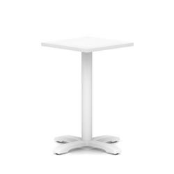 600mm Poseur Square Table White 750mm High White Leg Cross Base