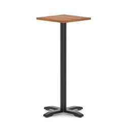 600mm Poseur Square Table Walnut H:1170 Black Leg Cross Base