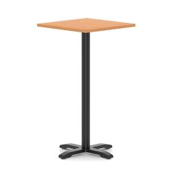 800mm Poseur Square Table Beech Top H:1170 Black Leg Cross Base