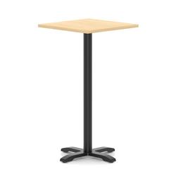 800mm Poseur Square Table Maple Top H:1170 Black Leg Cross Base