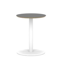 Brixworth 600mm Round Coffee Table Black Top White Leg Disc Base Med
