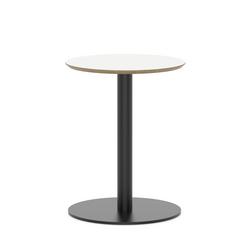 Brixworth White/Black 600Mm Round Coffee Table Top Leg Disc Base Med
