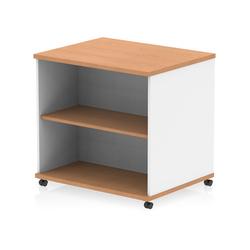 600mm Deep Mobile Bookcase Beech and White