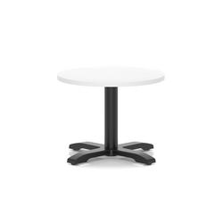 600mm Round Coffee Table White 495mm High Black Leg Cross Base