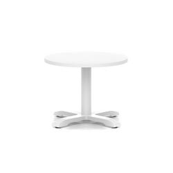 600mm Round Coffee Table White 495mm High White Leg Cross Base