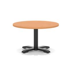 800mm Round Coffee Table Beech 495mm High Black Leg Cross Base