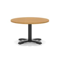  800mm Round Coffee Table Oak 495mm High Black Leg Cross Base