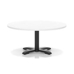 1000mm Round Coffee Table White 495mm High Black Leg Cross Base