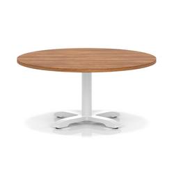 1000mm Round Coffee Table Walnut H:495 White Leg Cross Base