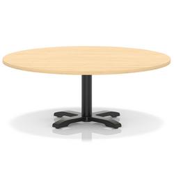 1200mm Round Coffee Table Maple 495mm High Black Leg Cross Base
