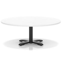 1200mm Round Coffee Table White 495mm High Black Leg Cross Base