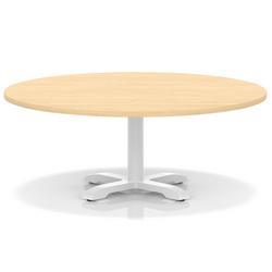 1200mm Round Coffee Table Maple 495mm High White Leg Cross Base