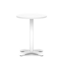 600mm Poseur Round Table White 750mm High White Leg Cross Base