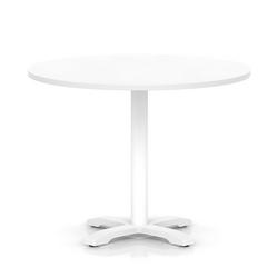 1000mm Poseur Round Table White 750mm High White Leg Cross Base