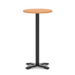 600mm Poseur Round Table Beech Top H:1170 Black Leg Cross Base