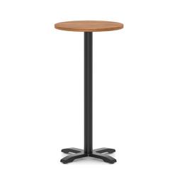 600mm Poseur Round Table Walnut H:1170 Black Leg Cross Base