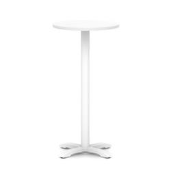 600mm Poseur Round Table White H:1170 White Leg Cross Base