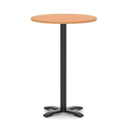 800mm Poseur Round Table Beech Top H:1170 Black Leg Cross Base