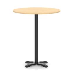 1000mm Poseur Round Table Maple H:1170 Black Leg Cross Base