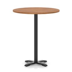 1000mm Poseur Round Table Walnut H:1170 Black Leg Cross Base