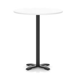 1000mm Poseur Round Table White H:1170 Black Leg Cross Base