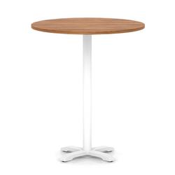 1000mm Poseur Round Table Walnut H:1170 White Leg Cross Base