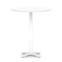 1000mm Poseur Round Table White H:1170 White Leg Cross Base