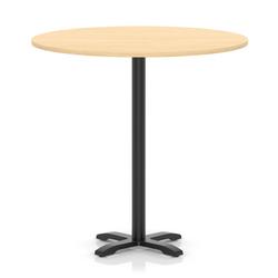 1200mm Poseur Round Table Maple H:1170 Black Leg Cross Base