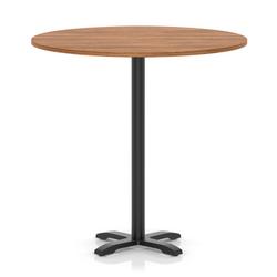1200mm Poseur Round Table Walnut H:1170 Black Leg Cross Base