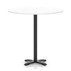 1200mm Poseur Round Table White H:1170 Black Leg Cross Base