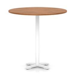 1200mm Poseur Round Table Walnut H:1170 White Leg Cross Base