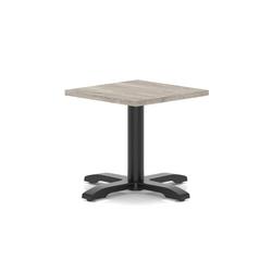 600mm Square Coffee Table Grey Oak H:495 Black Leg Cross Base