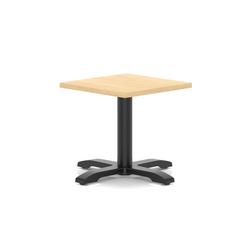 600mm Square Coffee Table Maple 495mm High Black Leg Cross Base
