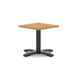 600mm Square Coffee Table Oak 495mm High Black Leg Cross Base