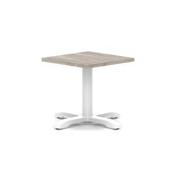 600mm Square Coffee Table Grey Oak H:495 White Leg Cross Base