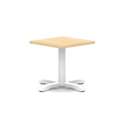 600mm Square Coffee Table Maple 495mm High White Leg Cross Base