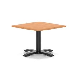 800mm Square Coffee Table Beech 495mm High Black Leg Cross Base