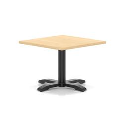 800mm Square Coffee Table Maple 495mm High Black Leg Cross Base
