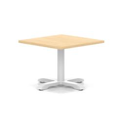 800mm Square Coffee Table Maple 495mm High White Leg Cross Base