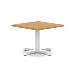 800mm Square Coffee Table Oak 495mm High White Leg Cross Base