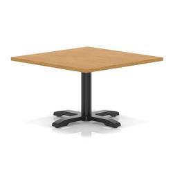 1000mm Square Coffee Table Oak 495mm High Black Leg Cross Base