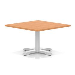 1000mm Square Coffee Table Beech H:495 White Leg Cross Base