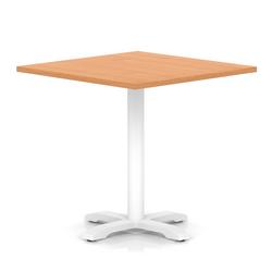 1000mm Poseur Square Table Beech H:750 White Leg Cross Base