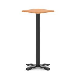 600mm Poseur Square Table Beech Top H:1170 Black Leg Cross Base