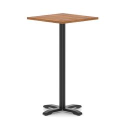 800mm Poseur Square Table Walnut H:1170 Black Leg Cross Base