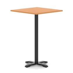 1000mm Poseur Square Table Beech H:1170 Black Leg Cross Base
