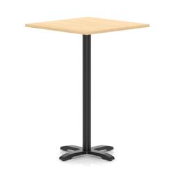1000mm Poseur Square Table Maple H:1170 Black Leg Cross Base