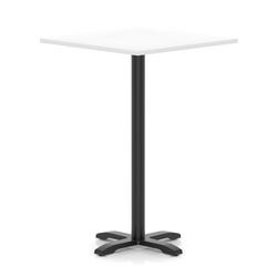1000mm Poseur Square Table White H:1170 Black Leg Cross Base
