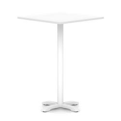 1000mm Poseur Square Table White H:1170 White Leg Cross Base